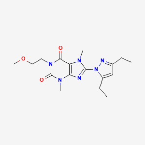 molecular formula C17H24N6O3 B2667275 8-(3,5-diethyl-1H-pyrazol-1-yl)-1-(2-methoxyethyl)-3,7-dimethyl-2,3,6,7-tetrahydro-1H-purine-2,6-dione CAS No. 1014030-90-0