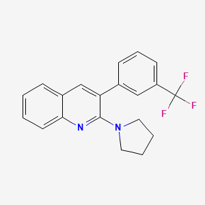 molecular formula C20H17F3N2 B2667276 2-(1-Pyrrolidinyl)-3-[3-(trifluoromethyl)phenyl]quinoline CAS No. 339103-49-0