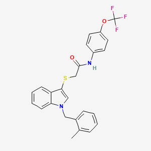 2-[1-[(2-methylphenyl)methyl]indol-3-yl]sulfanyl-N-[4-(trifluoromethoxy)phenyl]acetamide