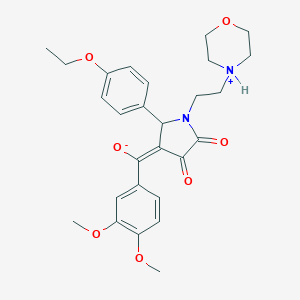 molecular formula C27H32N2O7 B266728 (E)-(3,4-dimethoxyphenyl){2-(4-ethoxyphenyl)-1-[2-(morpholin-4-ium-4-yl)ethyl]-4,5-dioxopyrrolidin-3-ylidene}methanolate 