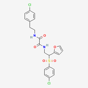 B2667294 N1-(4-chlorophenethyl)-N2-(2-((4-chlorophenyl)sulfonyl)-2-(furan-2-yl)ethyl)oxalamide CAS No. 896330-09-9