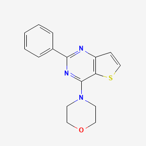 molecular formula C16H15N3OS B2667306 4-(2-苯基噻吩并[3,2-d]嘧啶-4-基)吗啉 CAS No. 692732-70-0