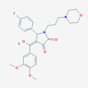molecular formula C26H29FN2O6 B266731 4-(3,4-dimethoxybenzoyl)-5-(4-fluorophenyl)-3-hydroxy-1-[3-(4-morpholinyl)propyl]-1,5-dihydro-2H-pyrrol-2-one 