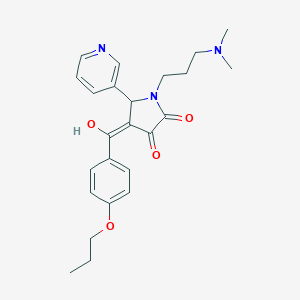 molecular formula C24H29N3O4 B266732 1-[3-(dimethylamino)propyl]-3-hydroxy-4-(4-propoxybenzoyl)-5-(3-pyridinyl)-1,5-dihydro-2H-pyrrol-2-one 