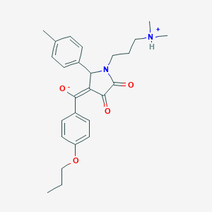 molecular formula C26H32N2O4 B266733 (E)-{1-[3-(dimethylammonio)propyl]-2-(4-methylphenyl)-4,5-dioxopyrrolidin-3-ylidene}(4-propoxyphenyl)methanolate 