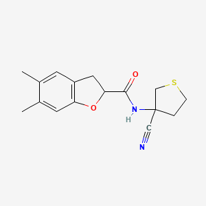 molecular formula C16H18N2O2S B2667331 N-(3-氰硫代杂环丁-3-基)-5,6-二甲基-2,3-二氢-1-苯并噻吩-2-甲酰胺 CAS No. 1436332-33-0