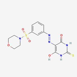 molecular formula C14H15N5O5S2 B2667337 5-(2-(3-(morpholinosulfonyl)phenyl)hydrazono)-2-thioxodihydropyrimidine-4,6(1H,5H)-dione CAS No. 326912-25-8