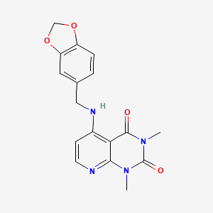 molecular formula C17H16N4O4 B2667345 5-((苯并[d][1,3]二噁嗪-5-基甲基)氨基)-1,3-二甲基吡啶[2,3-d]嘧啶-2,4(1H,3H)-二酮 CAS No. 941972-45-8