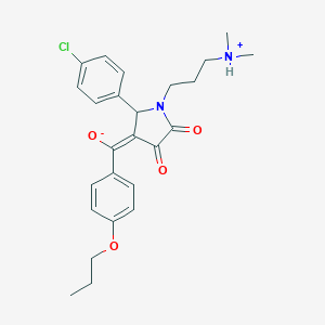 molecular formula C25H29ClN2O4 B266735 (E)-{2-(4-chlorophenyl)-1-[3-(dimethylammonio)propyl]-4,5-dioxopyrrolidin-3-ylidene}(4-propoxyphenyl)methanolate 