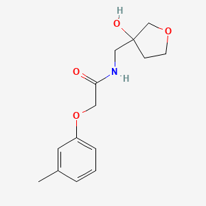 molecular formula C14H19NO4 B2667351 N-((3-羟基四氢呋喃-3-基)甲基)-2-(间甲苯氧)乙酰胺 CAS No. 1914264-05-3