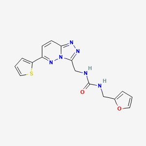 molecular formula C16H14N6O2S B2667352 1-(呋喃-2-基甲基)-3-((6-(噻吩-2-基)-[1,2,4]三唑并[4,3-b]吡啶-3-基甲基)脲 CAS No. 1903151-89-2