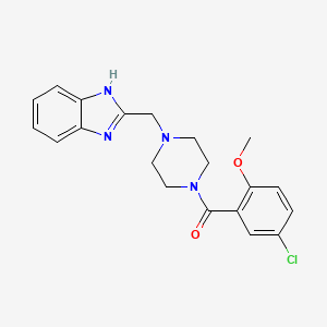 molecular formula C20H21ClN4O2 B2667372 (4-((1H-苯并[d]咪唑-2-基)甲基)哌嗪-1-基)(5-氯-2-甲氧基苯基)甲酮 CAS No. 1171396-79-4