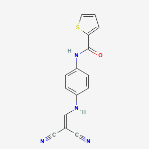 molecular formula C15H10N4OS B2667373 N-(4-((2,2-二氰乙烯)氨基)苯基)-2-噻吩甲酰胺 CAS No. 1024280-70-3