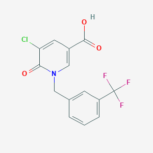 molecular formula C14H9ClF3NO3 B2667377 5-氯-6-氧代-1-[3-(三氟甲基)苄基]-1,6-二氢-3-吡啶甲酸 CAS No. 339024-06-5