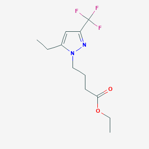 B2667389 ethyl 4-[5-ethyl-3-(trifluoromethyl)-1H-pyrazol-1-yl]butanoate CAS No. 1855889-38-1