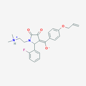 molecular formula C24H25FN2O4 B266740 (E)-{1-[2-(dimethylammonio)ethyl]-2-(2-fluorophenyl)-4,5-dioxopyrrolidin-3-ylidene}[4-(prop-2-en-1-yloxy)phenyl]methanolate 