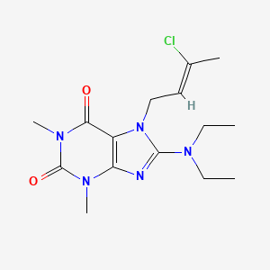 molecular formula C15H22ClN5O2 B2667402 (Z)-7-(3-chlorobut-2-en-1-yl)-8-(diethylamino)-1,3-dimethyl-1H-purine-2,6(3H,7H)-dione CAS No. 946255-37-4