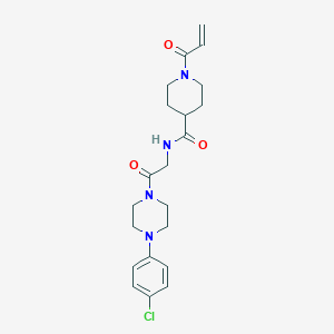 N-[2-[4-(4-Chlorophenyl)piperazin-1-yl]-2-oxoethyl]-1-prop-2-enoylpiperidine-4-carboxamide