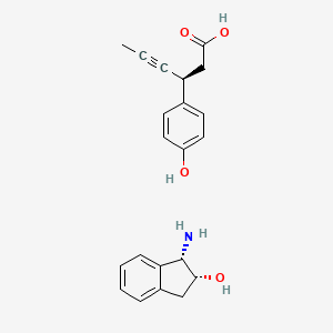 molecular formula C21H23NO4 B2667404 (1S,2R)-1-Amino-2,3-dihydro-1H-inden-2-ol (S)-3-(4-hydroxyphenyl)hex-4-ynoate CAS No. 1092773-21-1