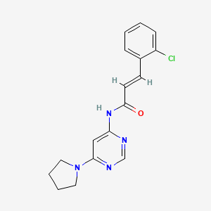molecular formula C17H17ClN4O B2667410 (E)-3-(2-chlorophenyl)-N-(6-(pyrrolidin-1-yl)pyrimidin-4-yl)acrylamide CAS No. 1396890-28-0