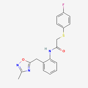 2-((4-fluorophenyl)thio)-N-(2-((3-methyl-1,2,4-oxadiazol-5-yl)methyl)phenyl)acetamide