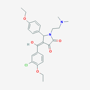 molecular formula C25H29ClN2O5 B266742 4-(3-chloro-4-ethoxybenzoyl)-1-[2-(dimethylamino)ethyl]-5-(4-ethoxyphenyl)-3-hydroxy-1,5-dihydro-2H-pyrrol-2-one 
