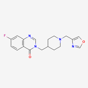 7-Fluoro-3-[[1-(1,3-oxazol-4-ylmethyl)piperidin-4-yl]methyl]quinazolin-4-one