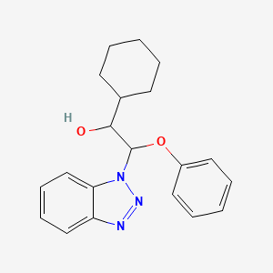 molecular formula C20H23N3O2 B2667425 2-(Benzotriazol-1-yl)-1-cyclohexyl-2-phenoxyethanol CAS No. 162107-46-2