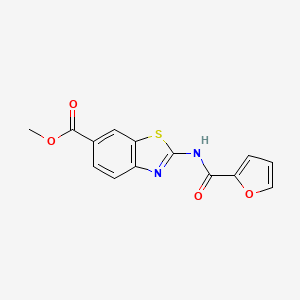 molecular formula C14H10N2O4S B2667427 苯并[d]噻唑-6-甲酸2-(呋喃-2-羧酰胺)甲酯 CAS No. 864860-51-5