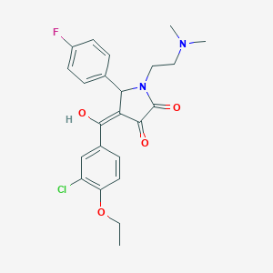 molecular formula C23H24ClFN2O4 B266743 4-(3-chloro-4-ethoxybenzoyl)-1-[2-(dimethylamino)ethyl]-5-(4-fluorophenyl)-3-hydroxy-1,5-dihydro-2H-pyrrol-2-one 