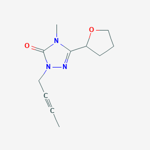 molecular formula C11H15N3O2 B2667439 1-(but-2-yn-1-yl)-4-methyl-3-(oxolan-2-yl)-4,5-dihydro-1H-1,2,4-triazol-5-one CAS No. 2197579-11-4