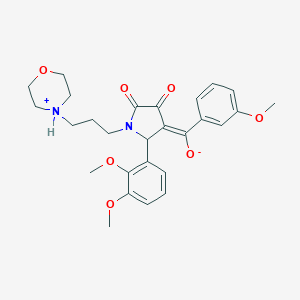 molecular formula C27H32N2O7 B266744 (E)-{2-(2,3-dimethoxyphenyl)-1-[3-(morpholin-4-ium-4-yl)propyl]-4,5-dioxopyrrolidin-3-ylidene}(3-methoxyphenyl)methanolate 