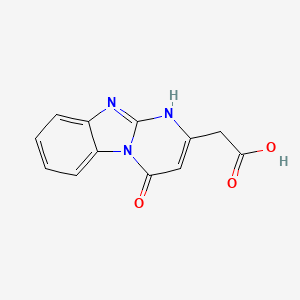molecular formula C12H9N3O3 B2667441 (4-Oxo-1,4-dihydropyrimido[1,2-a]benzimidazol-2-yl)acetic acid CAS No. 940980-97-2