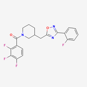(3-((3-(2-Fluorophenyl)-1,2,4-oxadiazol-5-yl)methyl)piperidin-1-yl)(2,3,4-trifluorophenyl)methanone