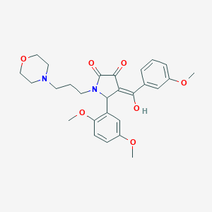 molecular formula C27H32N2O7 B266745 5-(2,5-dimethoxyphenyl)-3-hydroxy-4-(3-methoxybenzoyl)-1-[3-(4-morpholinyl)propyl]-1,5-dihydro-2H-pyrrol-2-one 