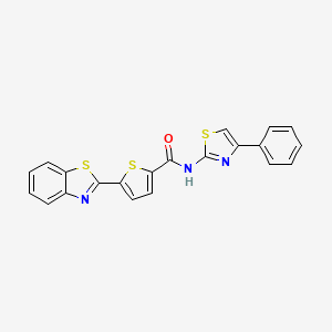 molecular formula C21H13N3OS3 B2667457 5-(1,3-benzothiazol-2-yl)-N-(4-phenyl-1,3-thiazol-2-yl)thiophene-2-carboxamide CAS No. 622344-66-5