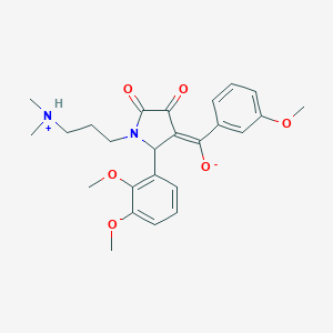 molecular formula C25H30N2O6 B266746 (E)-{2-(2,3-dimethoxyphenyl)-1-[3-(dimethylammonio)propyl]-4,5-dioxopyrrolidin-3-ylidene}(3-methoxyphenyl)methanolate 