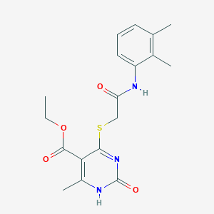 molecular formula C18H21N3O4S B2667463 ethyl 4-[2-(2,3-dimethylanilino)-2-oxoethyl]sulfanyl-6-methyl-2-oxo-1H-pyrimidine-5-carboxylate CAS No. 946209-49-0