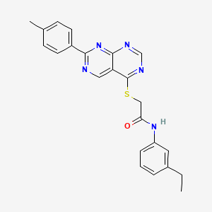 molecular formula C23H21N5OS B2667465 N-(3-ethylphenyl)-2-((7-(p-tolyl)pyrimido[4,5-d]pyrimidin-4-yl)thio)acetamide CAS No. 1286696-19-2