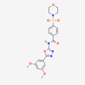 molecular formula C21H22N4O7S B2667474 N-(5-(3,5-dimethoxyphenyl)-1,3,4-oxadiazol-2-yl)-4-(morpholinosulfonyl)benzamide CAS No. 533870-62-1