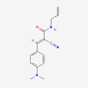 molecular formula C15H17N3O B2667484 (E)-2-cyano-3-[4-(dimethylamino)phenyl]-N-prop-2-enylprop-2-enamide CAS No. 502737-83-9