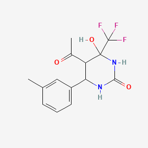 5-acetyl-4-hydroxy-6-(m-tolyl)-4-(trifluoromethyl)tetrahydropyrimidin-2(1H)-one