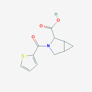 molecular formula C11H11NO3S B2667491 3-(2-噻吩基甲酰)-3-氮杂双环[3.1.0]己烷-2-羧酸 CAS No. 1008645-20-2