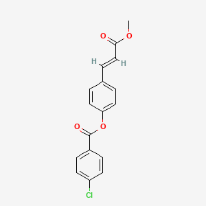 molecular formula C17H13ClO4 B2667492 4-(3-Methoxy-3-oxo-1-propenyl)phenyl 4-chlorobenzenecarboxylate CAS No. 331461-42-8