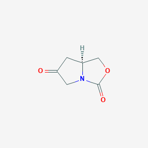 molecular formula C6H7NO3 B2667494 (S)-Dihydropyrrolo[1,2-C]oxazole-3,6(1H,5H)-dione CAS No. 1447615-97-5