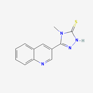 molecular formula C12H10N4S B2667496 4-Methyl-3-quinolin-3-yl-1H-1,2,4-triazole-5-thione CAS No. 1417307-34-6