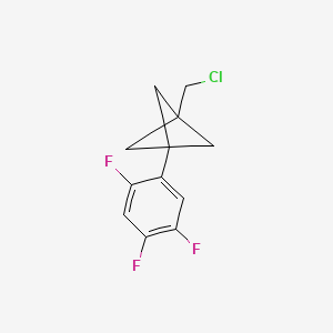 molecular formula C12H10ClF3 B2667501 1-(Chloromethyl)-3-(2,4,5-trifluorophenyl)bicyclo[1.1.1]pentane CAS No. 2287301-47-5