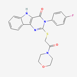 3-(4-fluorophenyl)-2-((2-morpholino-2-oxoethyl)thio)-3H-pyrimido[5,4-b]indol-4(5H)-one