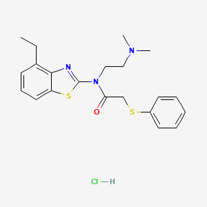N-(2-(dimethylamino)ethyl)-N-(4-ethylbenzo[d]thiazol-2-yl)-2-(phenylthio)acetamide hydrochloride