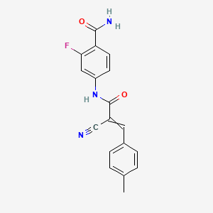 4-[2-Cyano-3-(4-methylphenyl)prop-2-enamido]-2-fluorobenzamide